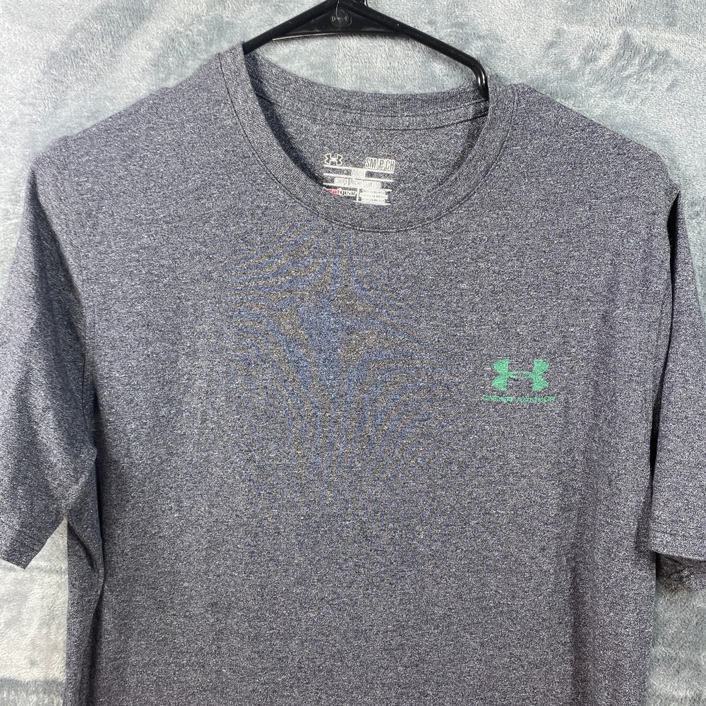 Under Armour Shirt Mens Small Gray Short Sleeve HeatGear Loose Fit Performance